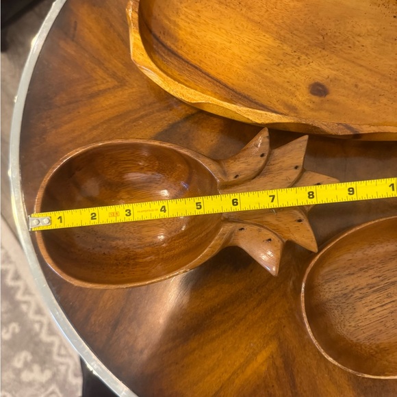 3 MCM Pineapple Shaped Mimosa Wood Serving Bowls - Picture 14 of 15